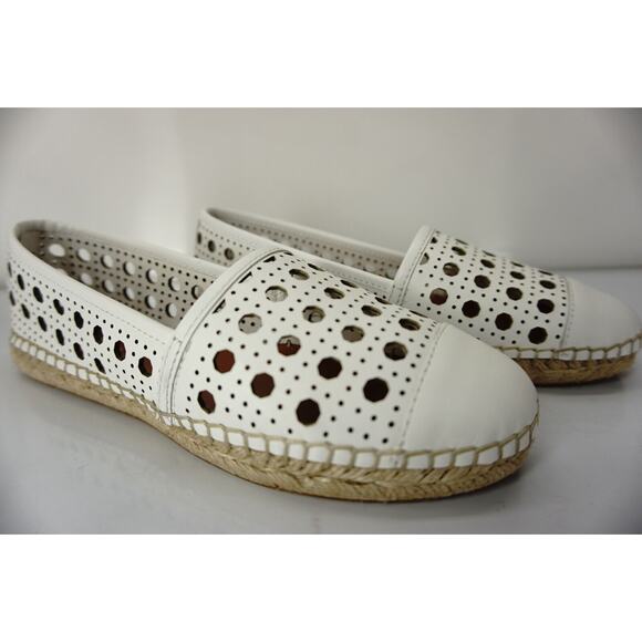 Kate Spade Leonia White Cut Out Perforated Woven Espadrille Flat SZ 7.5 NIB - Picture 5 of 10